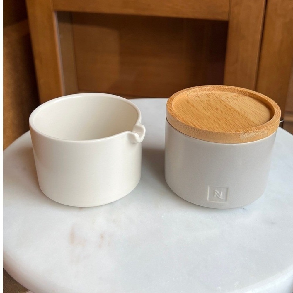 NWT Nespresso Barista Collection Stackable Serving Set Sugar Bowl Milk Jug Lid - Picture 5 of 6